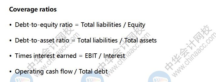 AICPA知识点：Coverage ratios