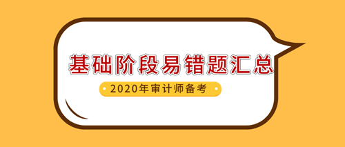 2020审计师预习阶段易错题汇总
