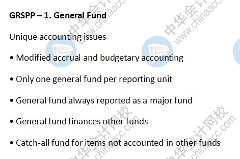AICPA知识点：GRSPP – General Fund