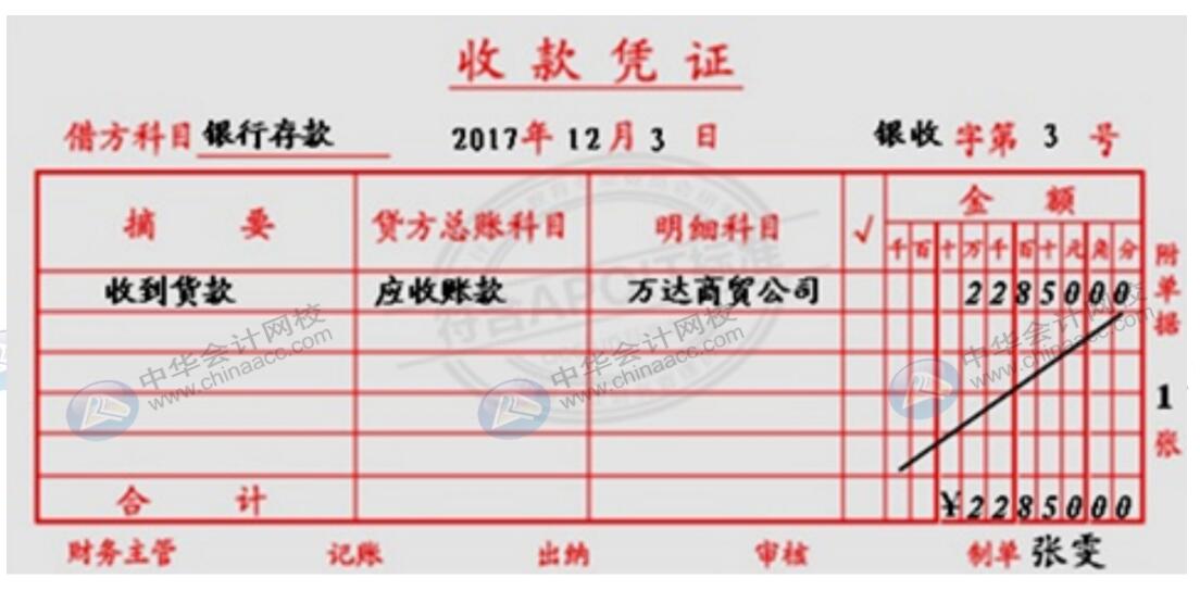 库存现金收款凭证图片