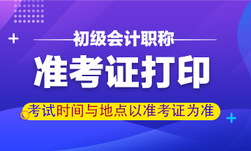 江苏淮安2020初级会计准考证打印