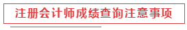 注册会计师成绩查询注意事项