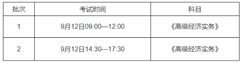 重庆市高级经济师考试安排