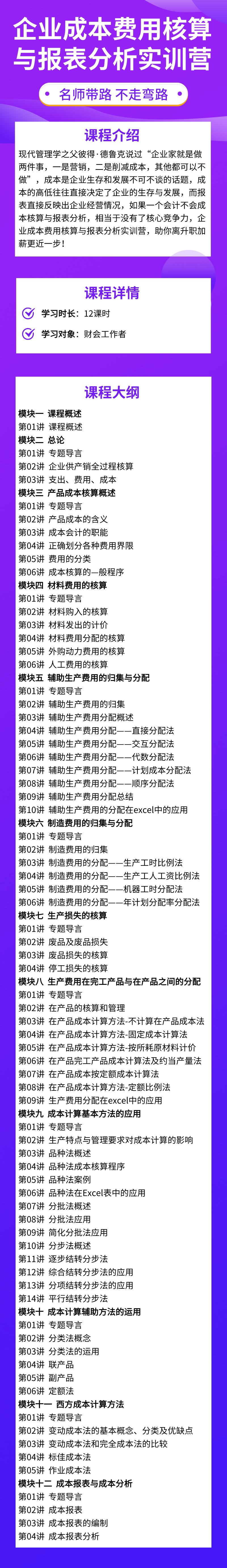 企业成本费用核算与报表分析实训营