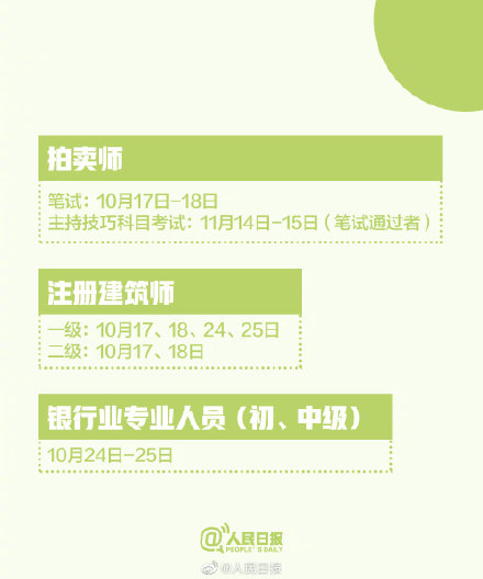 #2020最后四个月考试日历#银行职业考试必须拥有姓名！