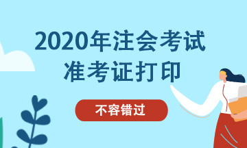 注册会计师2020年甘肃准考证下载打印时间