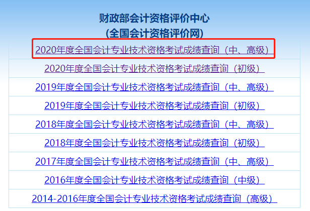 2020年中级会计考试成绩查询流程 快去查分