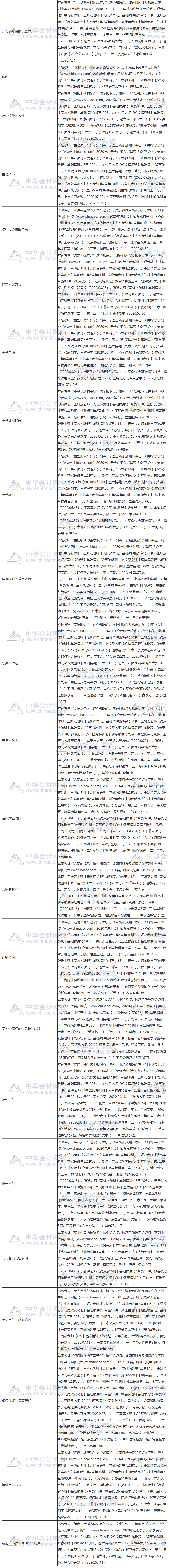 【课程】2020年注会经济法考试课程涉及考点总结（第二批A卷）