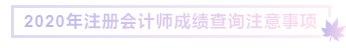 2020注册会计师成绩查询注意事项
