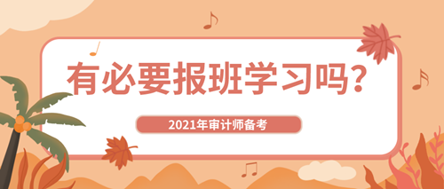 备考2021年审计师考试有必要报班吗？自学行不行？