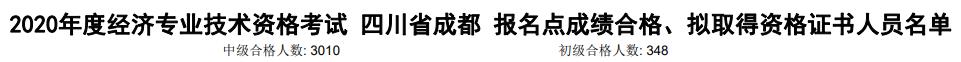 成都2020年初中级经济师考试合格人数