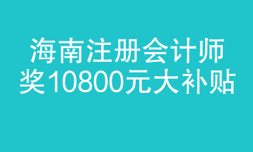 海南注册会计师迎来大福利 1.08万补贴 真金白银！