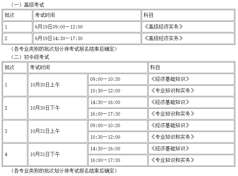 湖南2021高级经济师考试时间安排