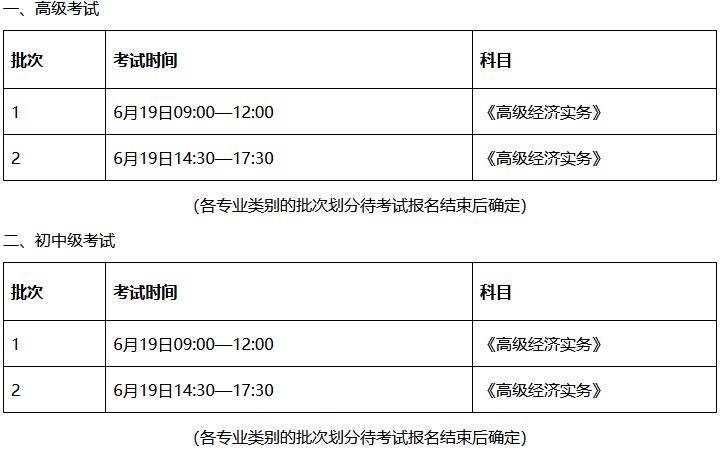 2021经济师考试时间安排