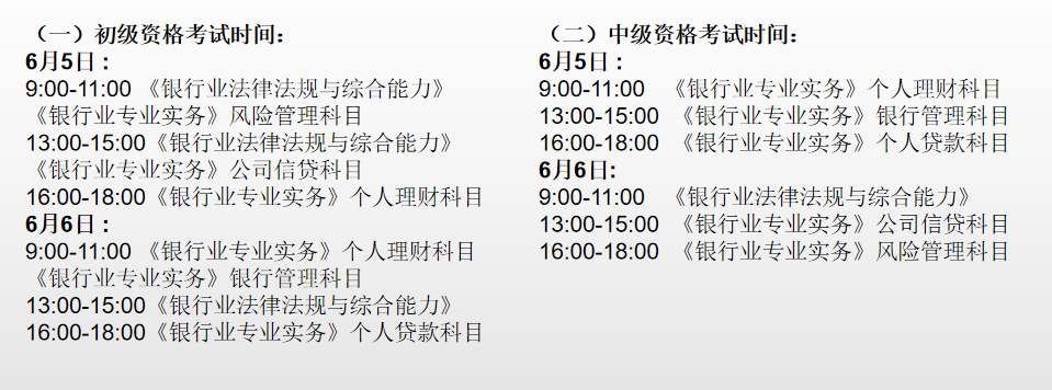 2021年6月银行从业资格考试注意事项！必看！