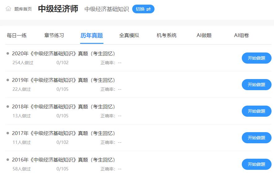 中级经济师免费题库-历年试题