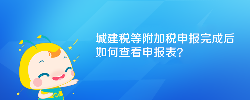 附加税申报完成后如何查看申报表？