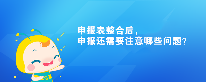 申报表整合后，申报还需要注意哪些问题？