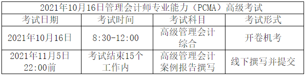 高级管理会计考试科目及形式