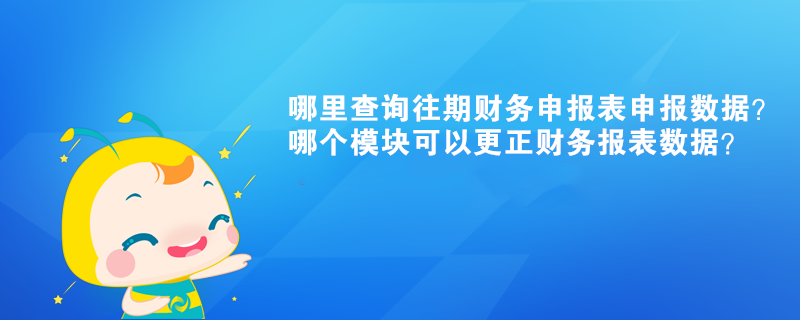 哪里查询往期财务申报表申报数据？哪个模块可以更正财务报表数据？