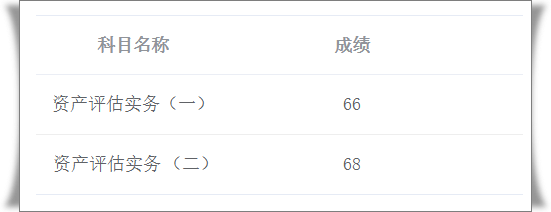 资产评估师成绩
