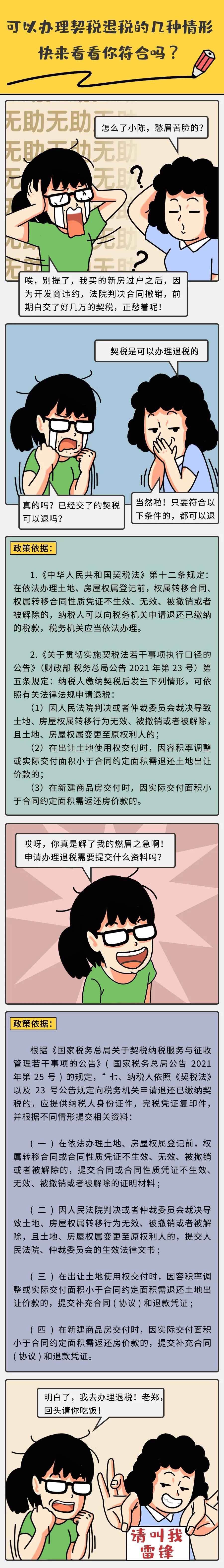 这几种情形可以办理契税退税！快来看看你符合吗？