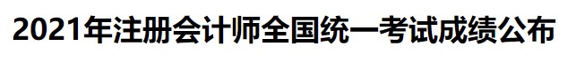 2021年注册会计师全国统一考试成绩公布