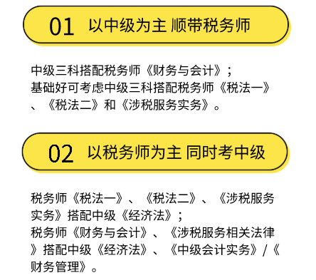 中级税务师科目搭配