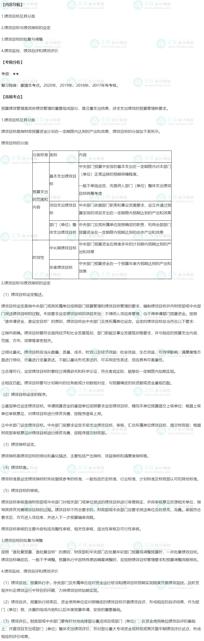 2022年高级会计师高频考点：预算绩效管理