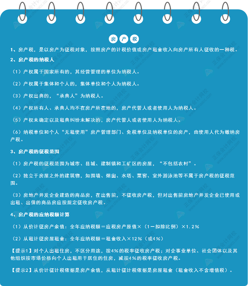 《经济法基础》30天重要知识点打卡！第21天：房产税