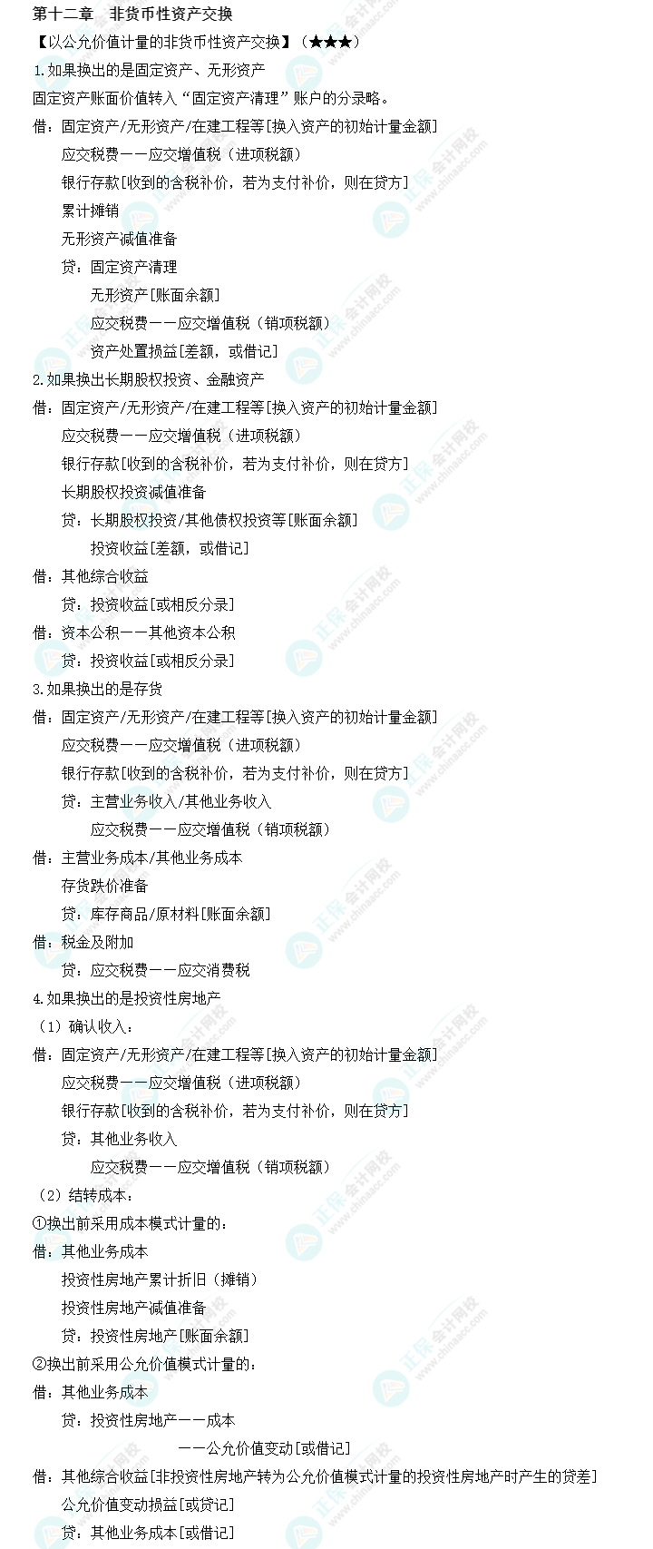 【新教材整理】中级会计职称《中级会计实务》第十二章必备分录