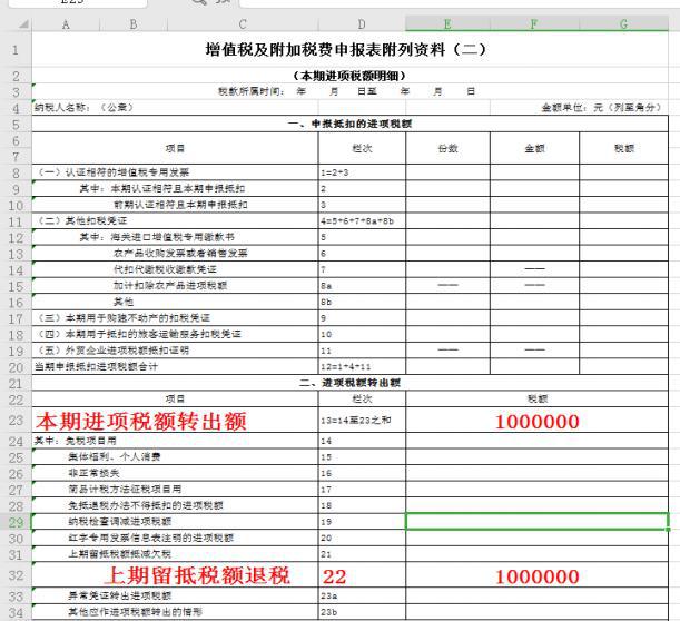申报表填报示例