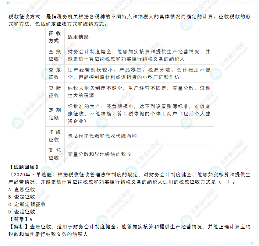 2022年《经济法基础》高频考点:税款征收方式