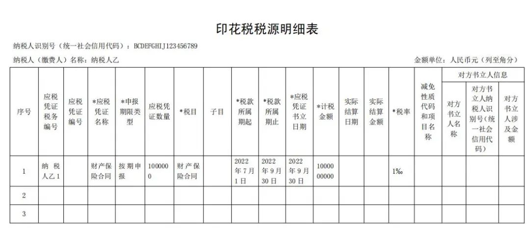 印花税税源明细表