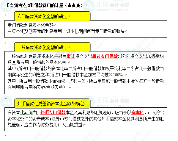 《中级会计实务》高频考点：借款费用的计量（★★★）