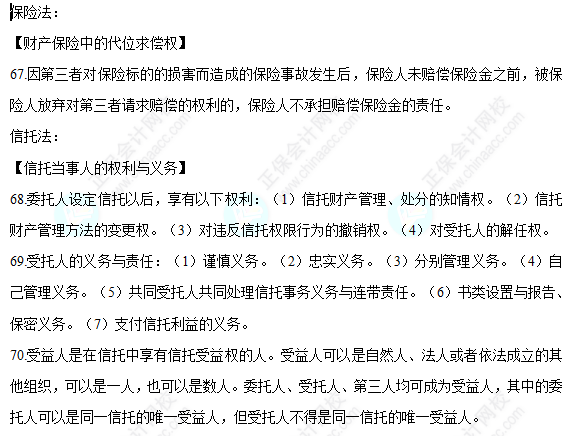 2022中级会计职称经济法必背法条第六章金融法律制度