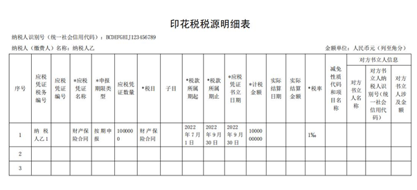 印花税税源明细表