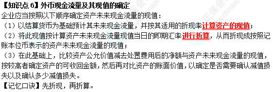 【速记口诀6】《中级会计实务》考前速记-外币现金流量及其现值的确定