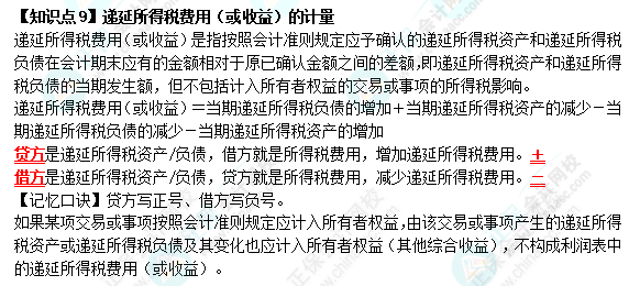 【速记口诀9】《中级会计实务》考前速记-递延所得税费用（或收益）的计量