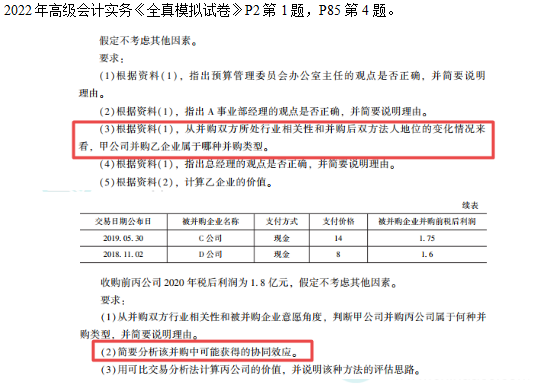 2022高会考试试题案例六难易度分析&书课涉及考点汇总报告