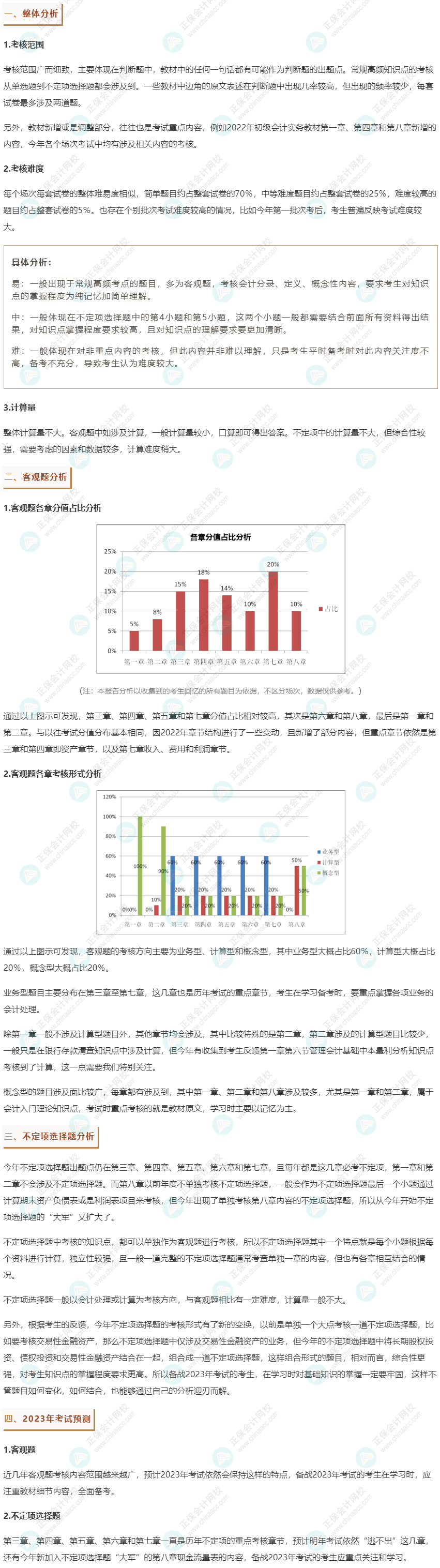 2022年《初级会计实务》试题分析&2023年考试预测