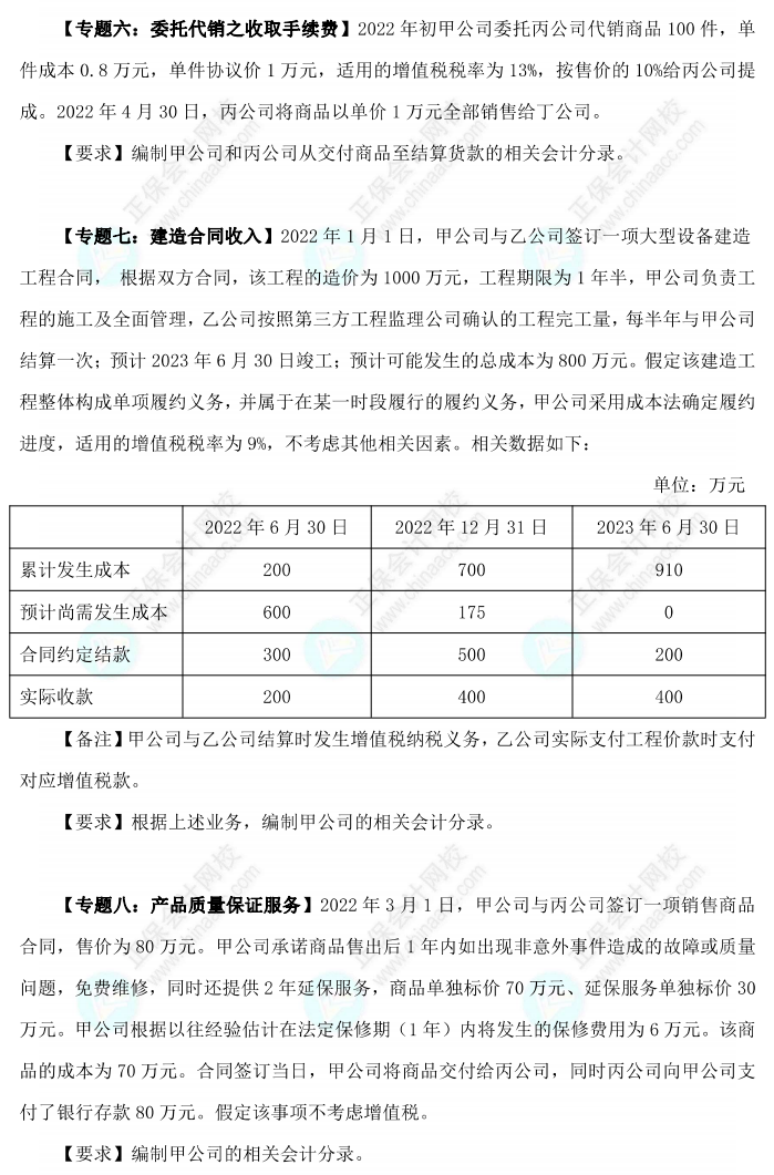 【题目下载】高志谦2022版中级会计实务母题——收入