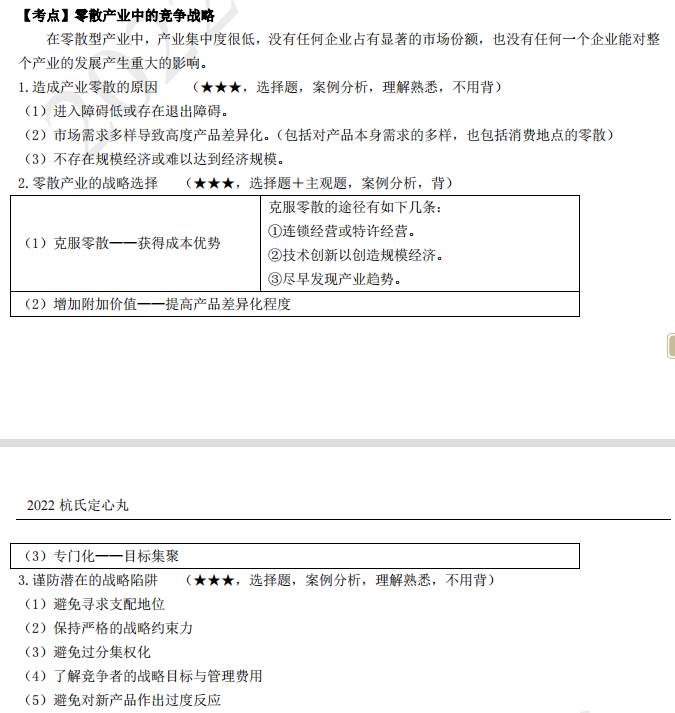 2022注册会计师考试考点总结【8.27战略】