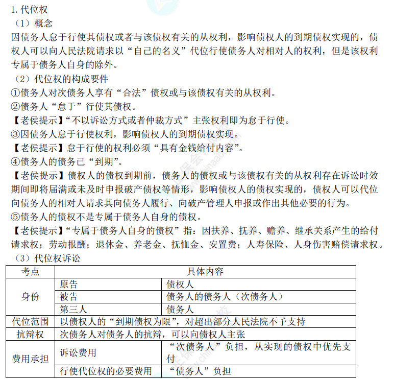 中级经济法考点