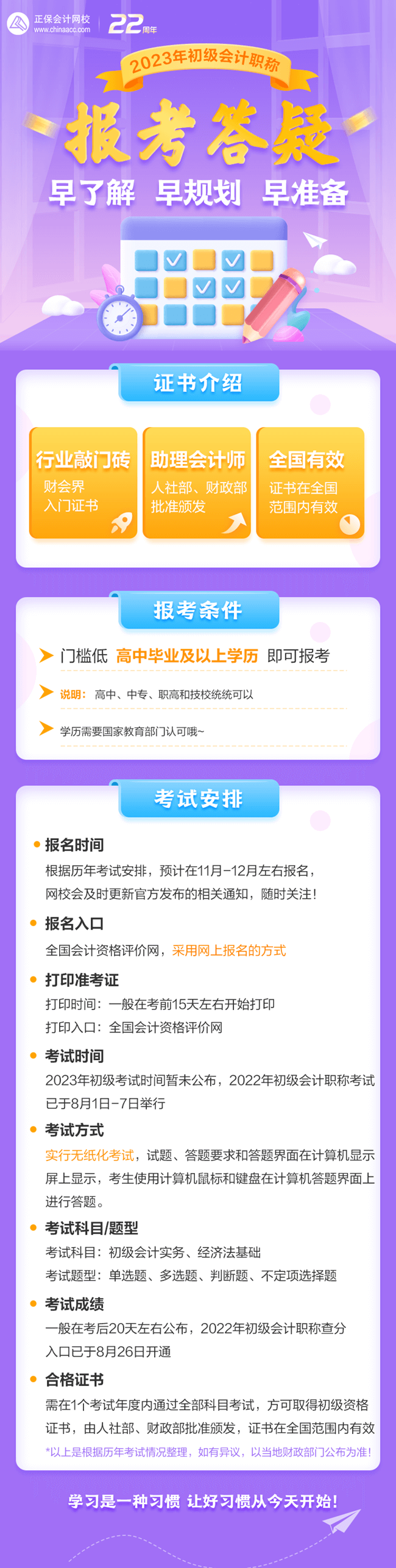 2023初级会计职称报考答疑一览 早了解 早规划 早准备！