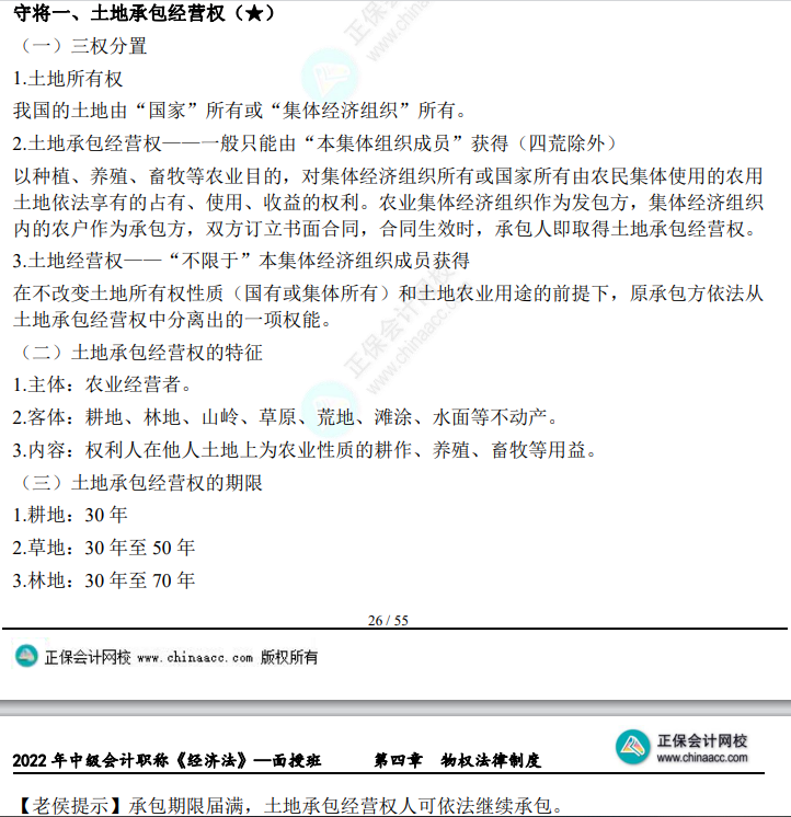 中级经济法考点
