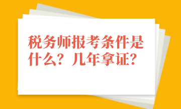 税务师报考条件是什么？几年拿证？