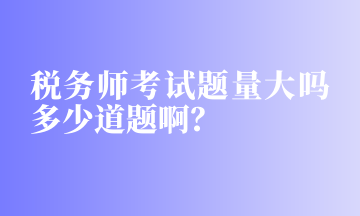 税务师考试题量大吗多少道题啊？