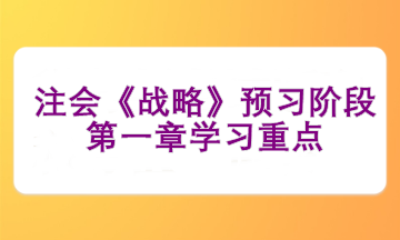 注会《战略》预习阶段第一章学习重点