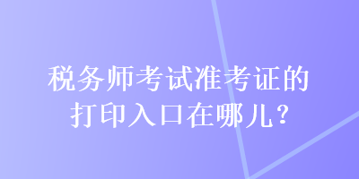 税务师考试准考证的打印入口在哪儿？